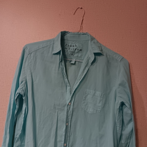 Frank & Eileen Men's Teal Casual Button-Down Shirt - Picture 3 of 4